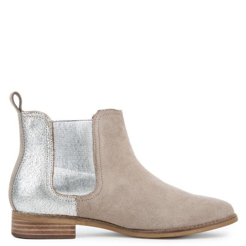 ☀️NWT Toms Women's Ella Desert Taupe Suede Metallic Bootie